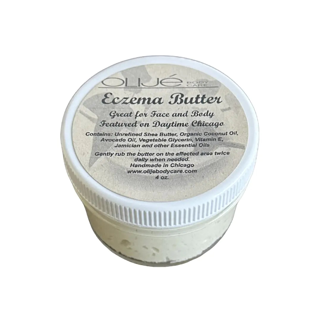 Eczema Body Butter with Lavender & Geranium Oils 4 oz Jar Moisturizes & Soothes Itchy Skin