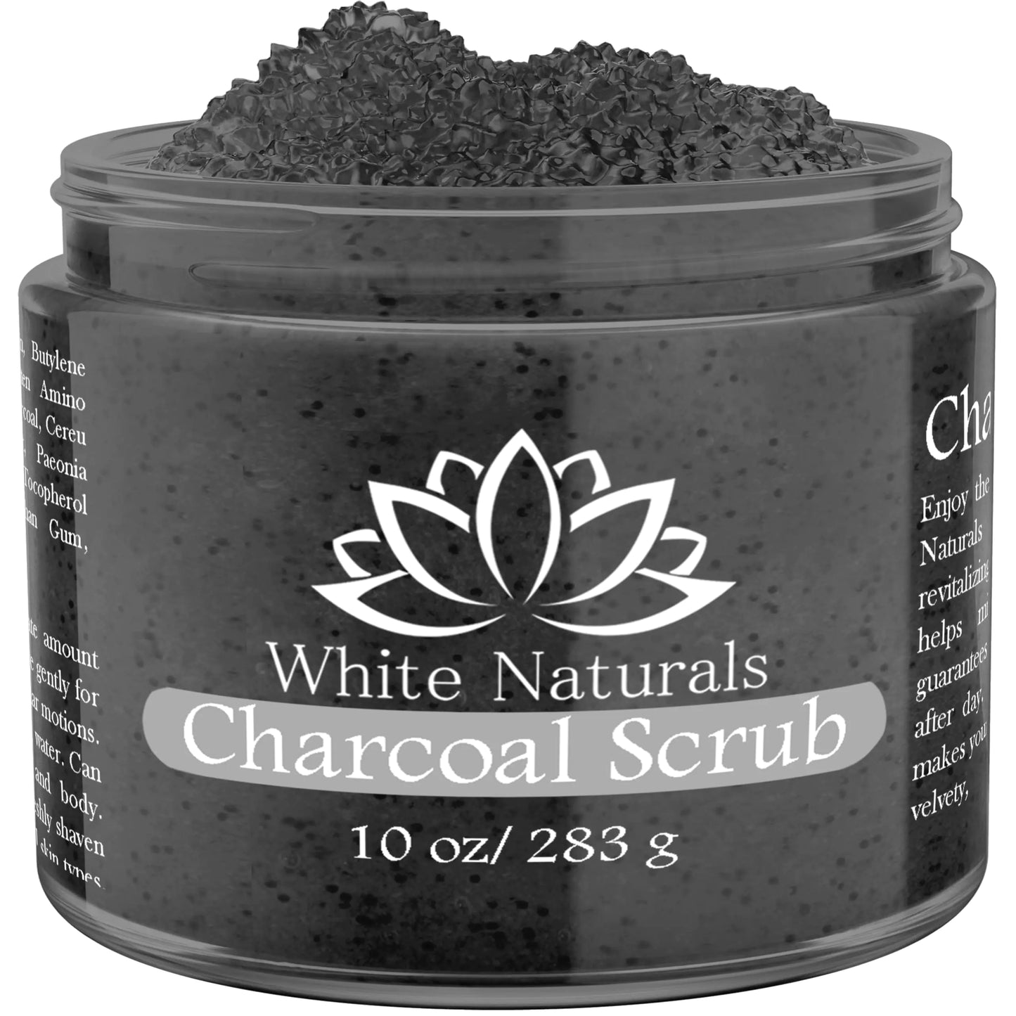 Charcoal Scrub Moisturizing and Exfoliating Face Foot & Body Scrub Organic Scrub Fights Stretch Marks Fine Lines and Natural Exfoliator Salt Body Scrub for Toning Skin Cellulite Skin Care Body