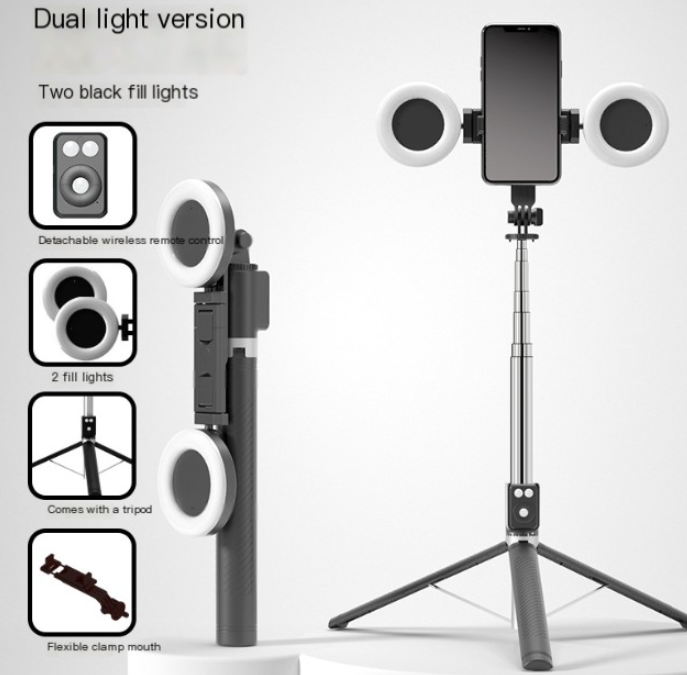 BT12 Bluetooth Selfie Stick Tripod with Light