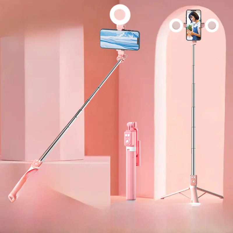 BT12 Bluetooth Selfie Stick Tripod with Light